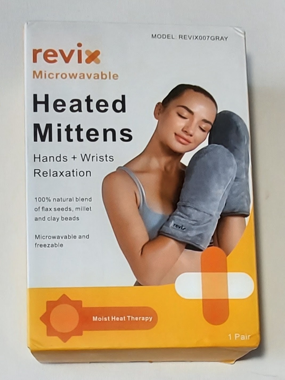 Microwavable and Freezable Relaxation Mittens for Women - Gray